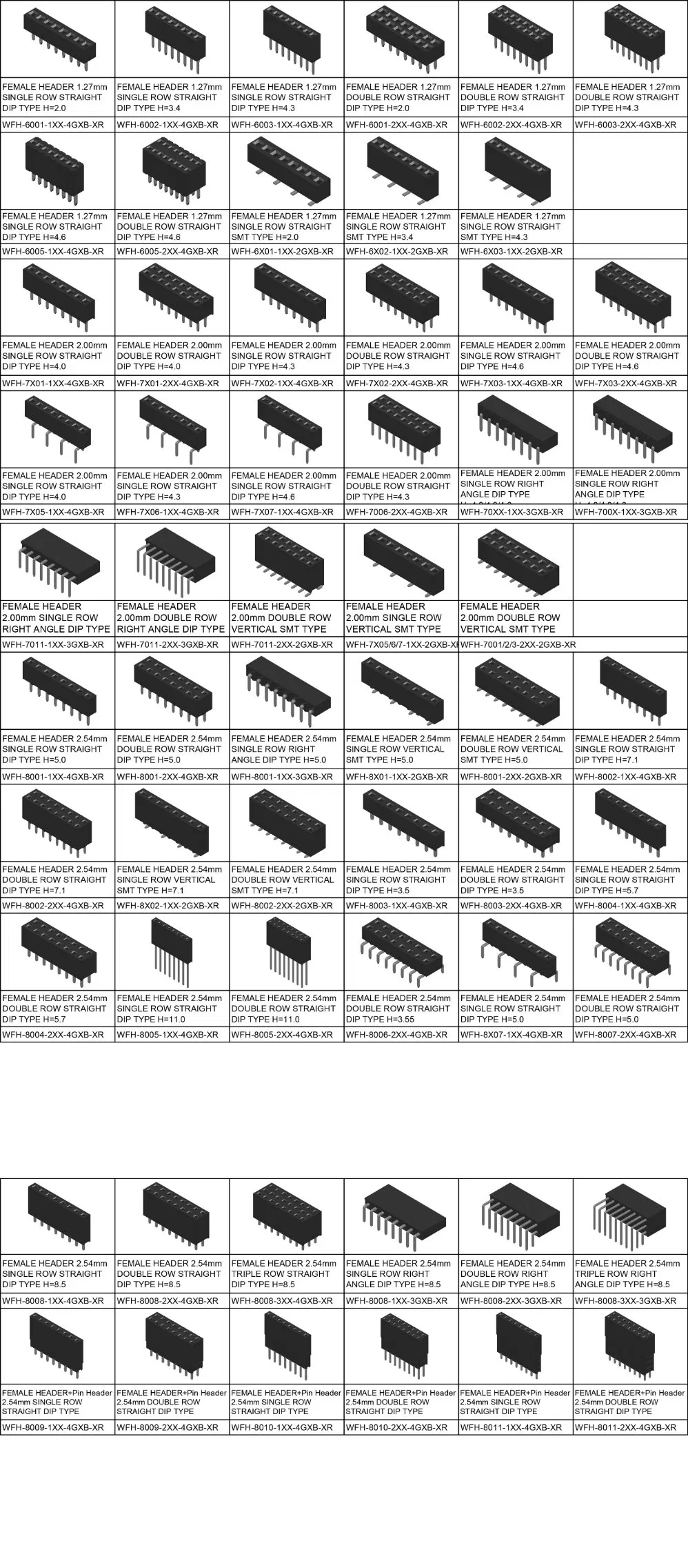 Pin Header 12p 14p 16p 18p 20p 22p 24p 26p 28p 30p Socket Double Housing