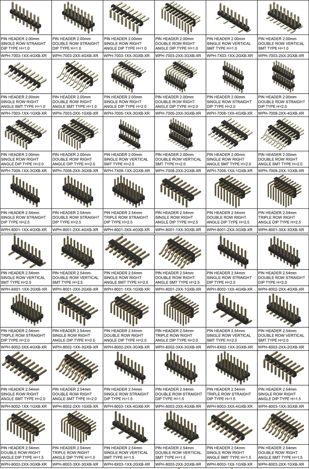Pin Header 12p 14p 16p 18p 20p 22p 24p 26p 28p 30p Socket Double Housing