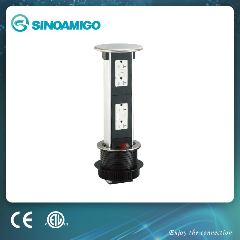 Pop-up Power Tower with Tamper Resistant Electrical Outlet