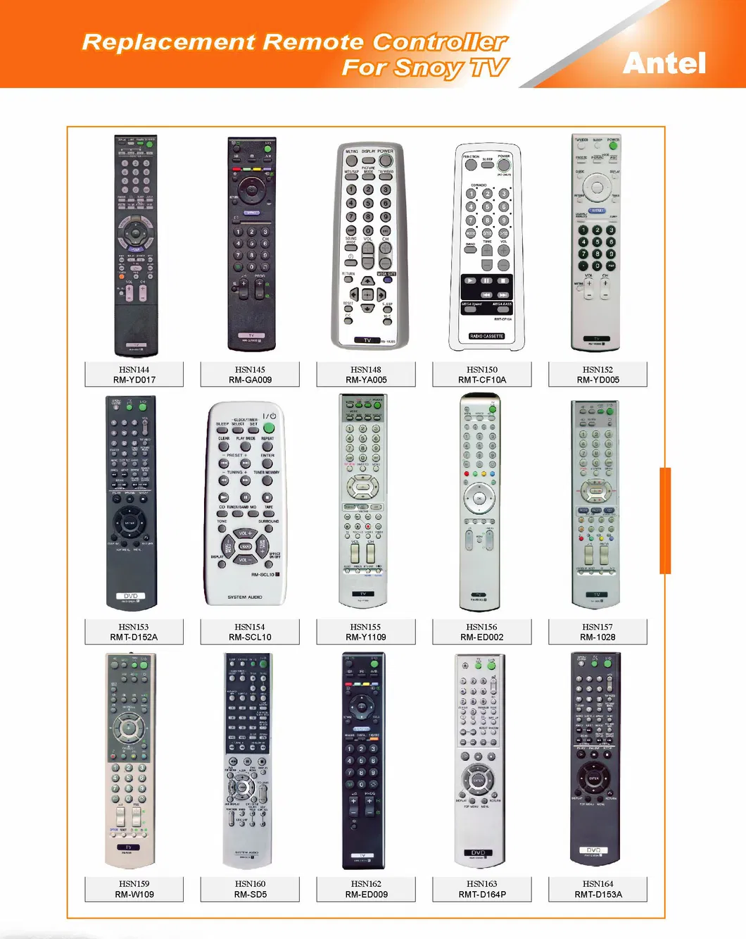 Remote Control for SONY LED/LCD/TV RM-D959 RM-D998 RM-D013 RM-L1090 RM-L1185 RMT-D166P