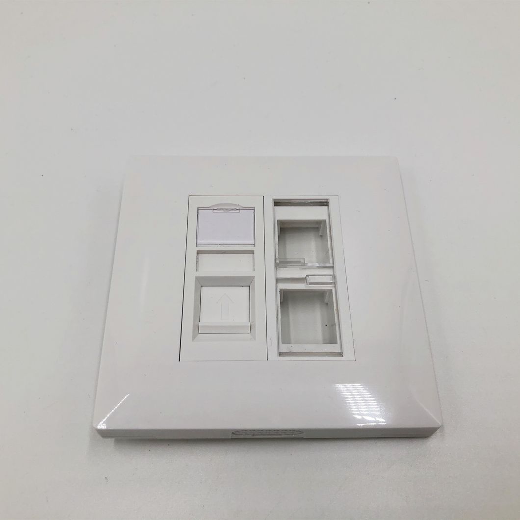 RJ45 3 Port Networking 86 Type with Shutter Faceplate