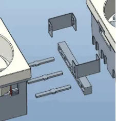 Screwless 45X45mm EU Socket Module Angle Schuko Socket/Electrical Outlet with Connector
