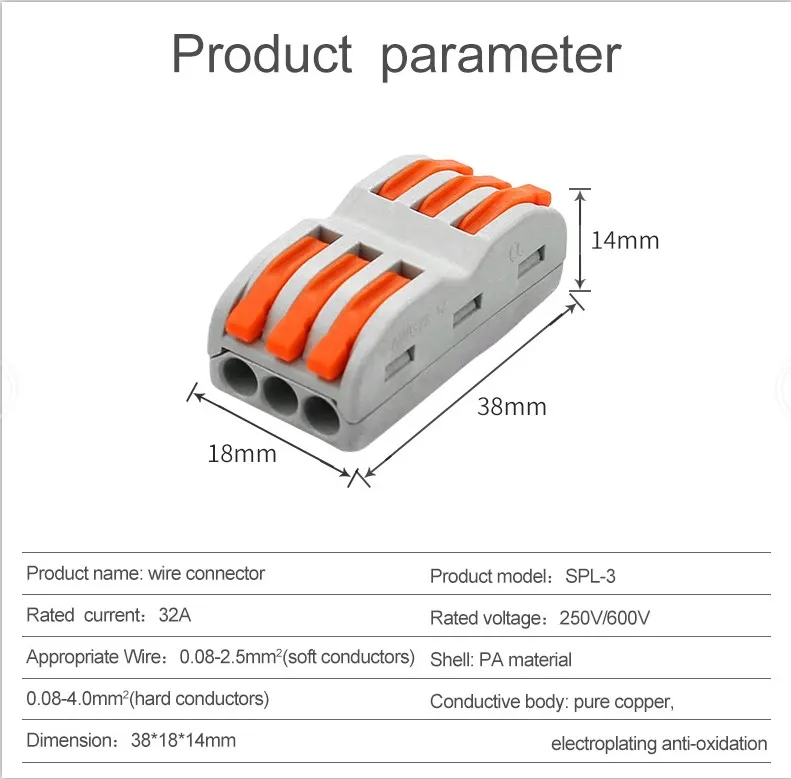 Equivalent of Wago Wire Docking Connector Spl-3