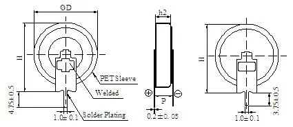 Vertial Type 5.5V 0.47f Ultra Capacitor for Smart Meter and Toy