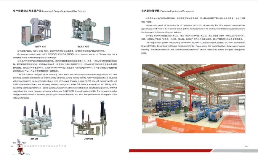 Voltage Class 220 (252) Kv Fs6 Gas Insulated Metal Enclosed Switchgear (GIS)