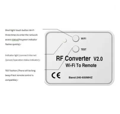 Wide Frequency 240-930MHz DC5V Long Distance Cloud Service WiFi to RF Converter / Remote Control/ Receiver